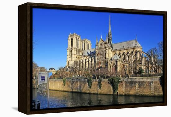 Seine River with Notre Dame Cathedral, UNESCO World Heritage Site, Paris, Ile de France, France, Eu-Hans-Peter Merten-Framed Premier Image Canvas