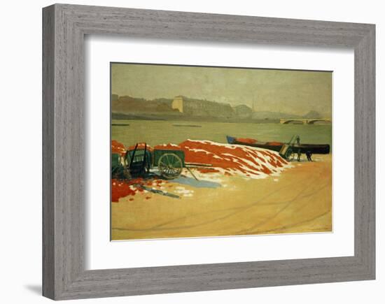 Seine Riverbank with a Pile of Red Sand-Félix Vallotton-Framed Giclee Print