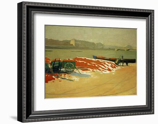 Seine Riverbank with a Pile of Red Sand-Félix Vallotton-Framed Giclee Print