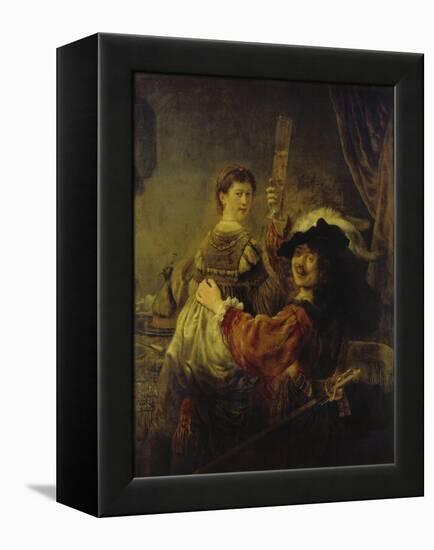 Selbstbildnis Mit Saskia, um 1635-Rembrandt van Rijn-Framed Premier Image Canvas