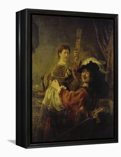 Selbstbildnis Mit Saskia, um 1635-Rembrandt van Rijn-Framed Premier Image Canvas