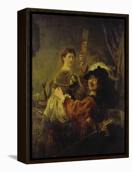 Selbstbildnis Mit Saskia, um 1635-Rembrandt van Rijn-Framed Premier Image Canvas