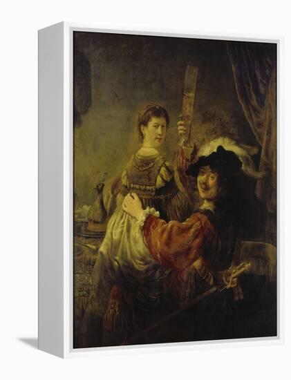 Selbstbildnis Mit Saskia, um 1635-Rembrandt van Rijn-Framed Premier Image Canvas