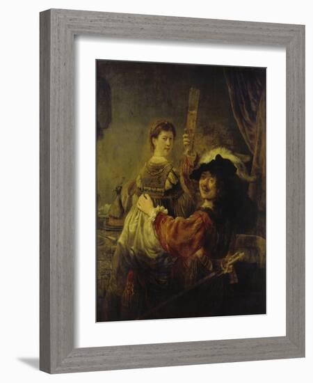 Selbstbildnis Mit Saskia, um 1635-Rembrandt van Rijn-Framed Giclee Print