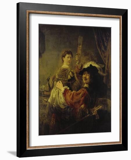 Selbstbildnis Mit Saskia, um 1635-Rembrandt van Rijn-Framed Giclee Print