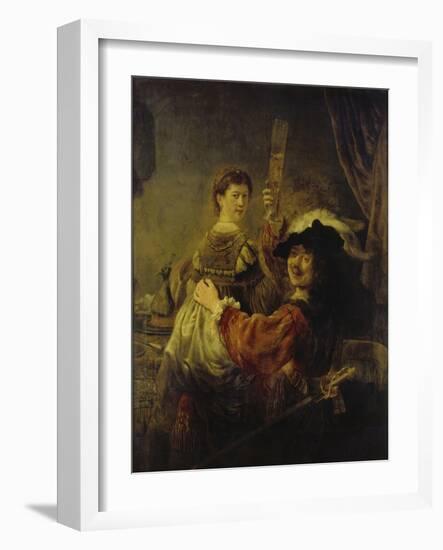 Selbstbildnis Mit Saskia, um 1635-Rembrandt van Rijn-Framed Giclee Print