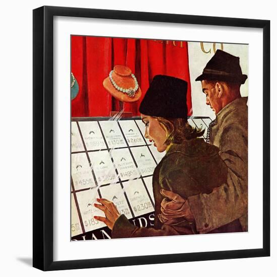 "Selecting the Ring," February 11, 1961-George Hughes-Framed Giclee Print