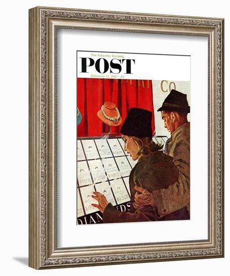 "Selecting the Ring," Saturday Evening Post Cover, February 11, 1961-George Hughes-Framed Giclee Print