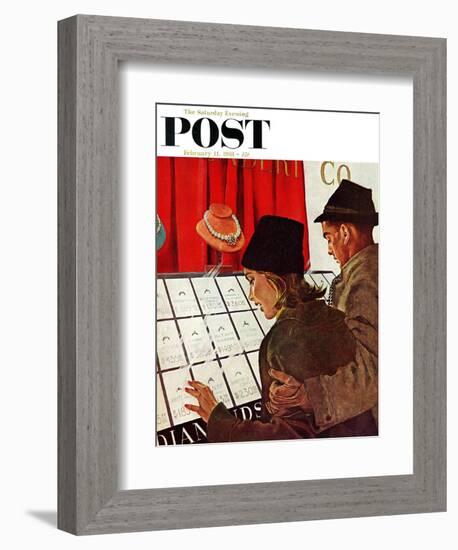 "Selecting the Ring," Saturday Evening Post Cover, February 11, 1961-George Hughes-Framed Giclee Print