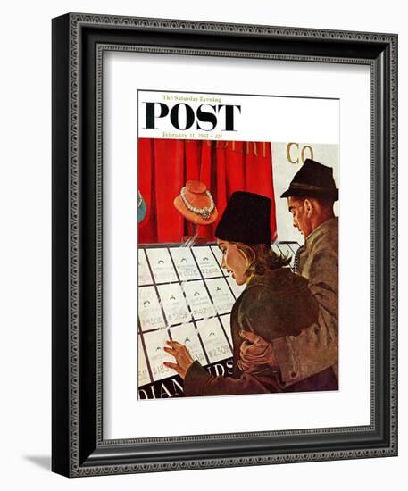 "Selecting the Ring," Saturday Evening Post Cover, February 11, 1961-George Hughes-Framed Giclee Print