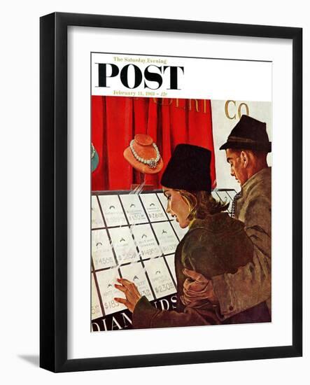 "Selecting the Ring," Saturday Evening Post Cover, February 11, 1961-George Hughes-Framed Giclee Print