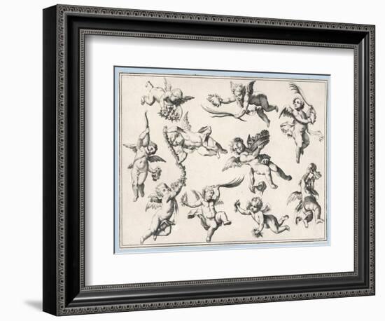 Selection of Cherubs in Various Positions-null-Framed Art Print