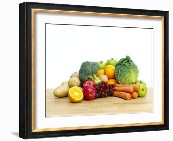 Selection of Fresh Fruit And Vegetables-Mark Sykes-Framed Photographic Print