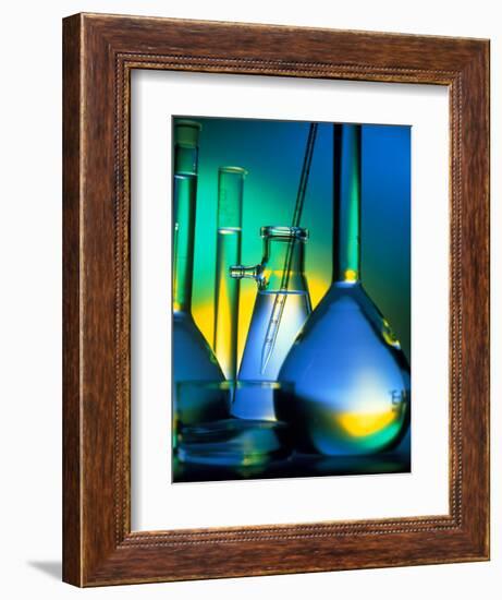 Selection of Glassware Used In Chemical Research-Tek Image-Framed Premium Photographic Print