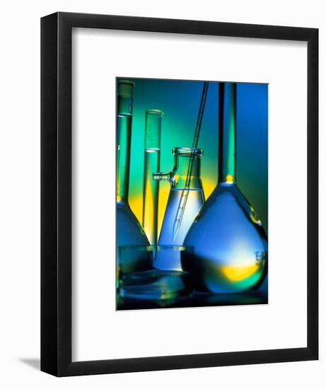 Selection of Glassware Used In Chemical Research-Tek Image-Framed Premium Photographic Print