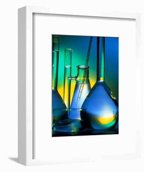 Selection of Glassware Used In Chemical Research-Tek Image-Framed Premium Photographic Print