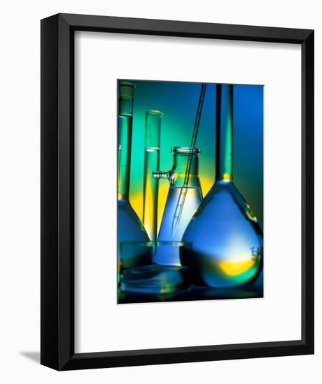 Selection of Glassware Used In Chemical Research-Tek Image-Framed Premium Photographic Print