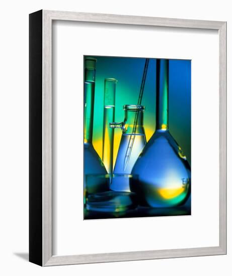 Selection of Glassware Used In Chemical Research-Tek Image-Framed Premium Photographic Print