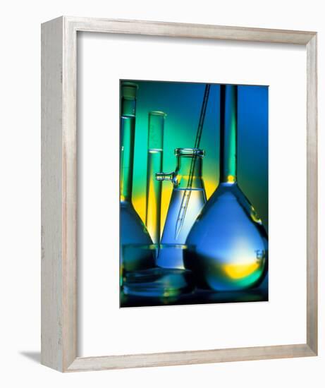 Selection of Glassware Used In Chemical Research-Tek Image-Framed Premium Photographic Print