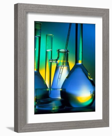 Selection of Glassware Used In Chemical Research-Tek Image-Framed Photographic Print