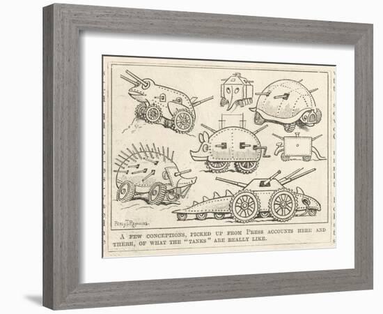 Selection of Tanks Shaped Like Animals-Percy T. Reynolds-Framed Art Print