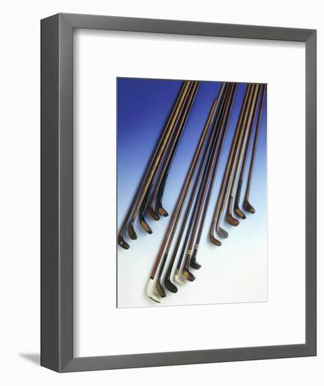 Selection of walking sticks shaped like golf clubs, 1900-1925-Unknown-Framed Giclee Print