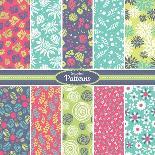 Collection of Seamless Pattern Backgrounds-SelenaMay-Framed Art Print