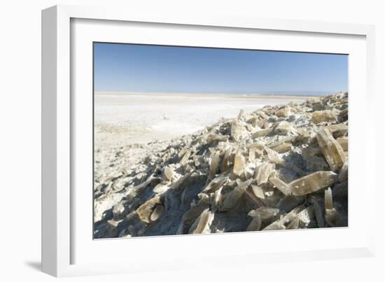 Selenite Crystals on a Dried Lake Bed-Louise Murray-Framed Photographic Print