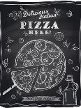 Chalk Pizza with the Cut Off Slice-Selenka-Art Print