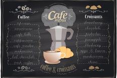 Best Fast Food Chalkboard Design with Hamburger, French Fries and Coffee-Selenka-Art Print