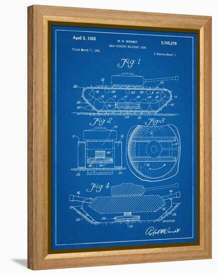 Self Digging Military Tank Patent-null-Framed Stretched Canvas