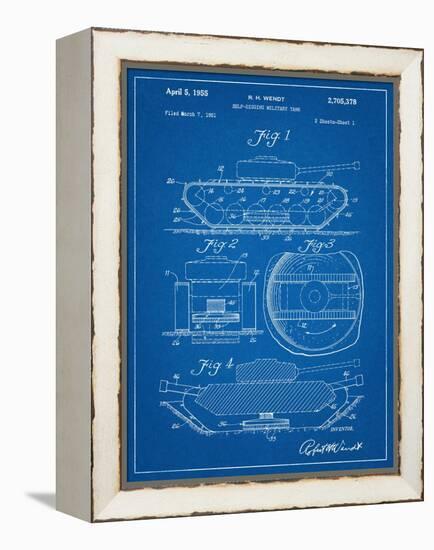 Self Digging Military Tank Patent-null-Framed Stretched Canvas