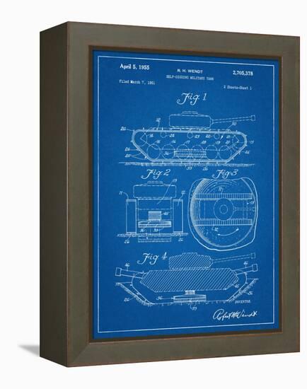 Self Digging Military Tank Patent-null-Framed Stretched Canvas