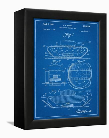 Self Digging Military Tank Patent-null-Framed Stretched Canvas