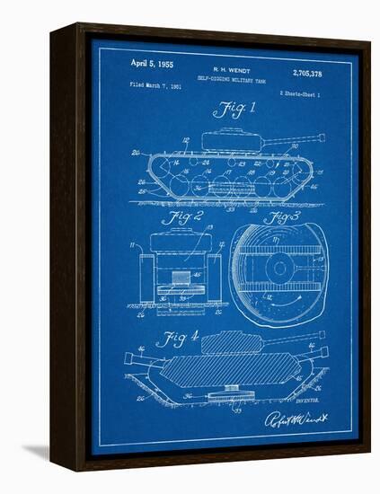 Self Digging Military Tank Patent-null-Framed Stretched Canvas