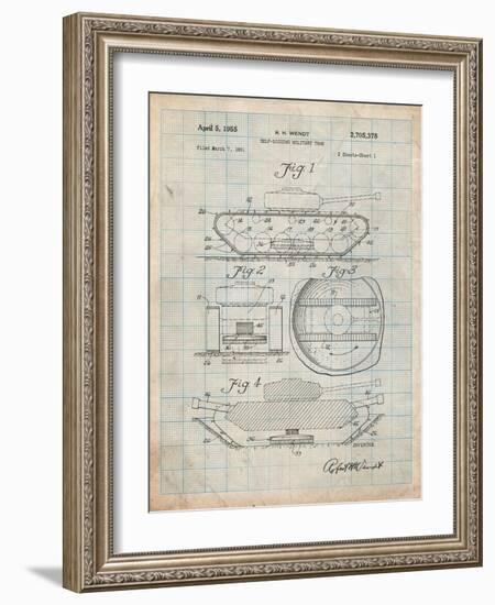 Self Digging Military Tank Patent-Cole Borders-Framed Art Print