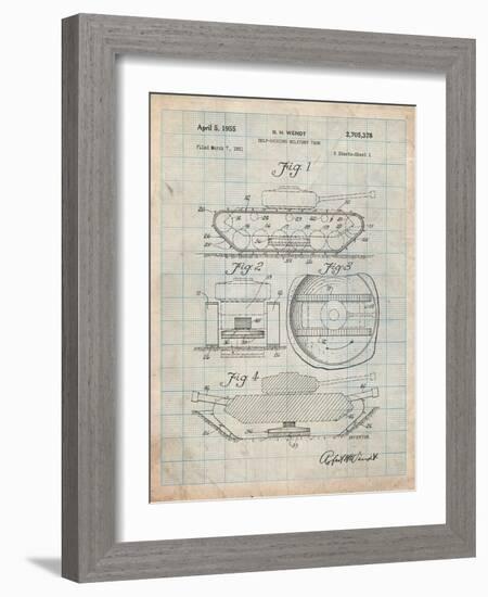 Self Digging Military Tank Patent-Cole Borders-Framed Art Print