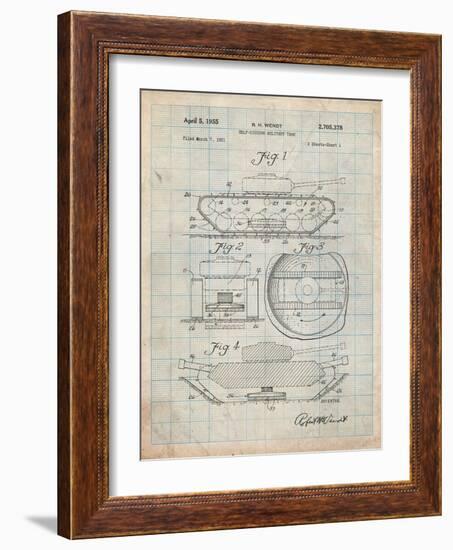 Self Digging Military Tank Patent-Cole Borders-Framed Art Print