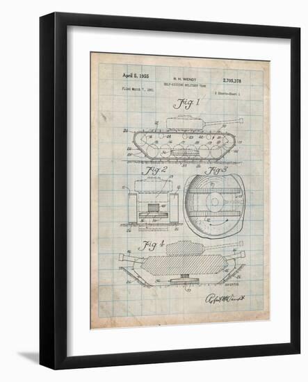 Self Digging Military Tank Patent-Cole Borders-Framed Art Print