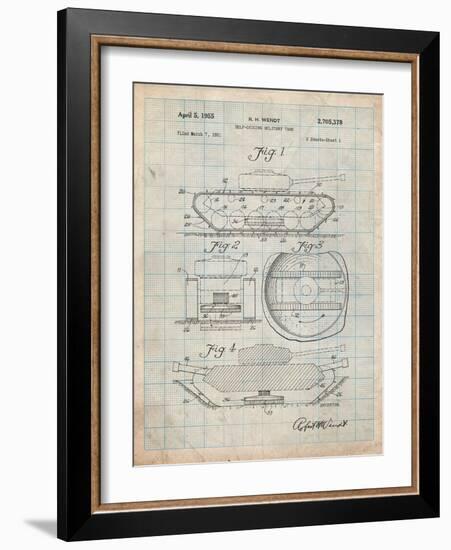 Self Digging Military Tank Patent-Cole Borders-Framed Art Print