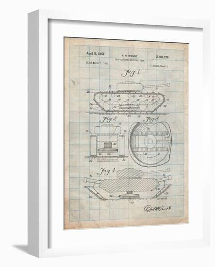 Self Digging Military Tank Patent-Cole Borders-Framed Art Print