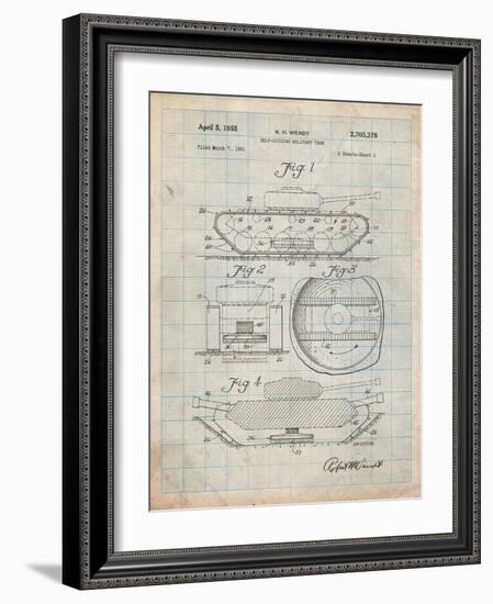 Self Digging Military Tank Patent-Cole Borders-Framed Art Print