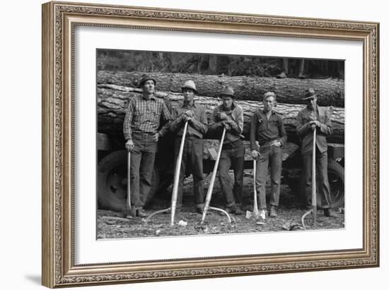 Self-Help Sawmill Workers-Dorothea Lange-Framed Art Print