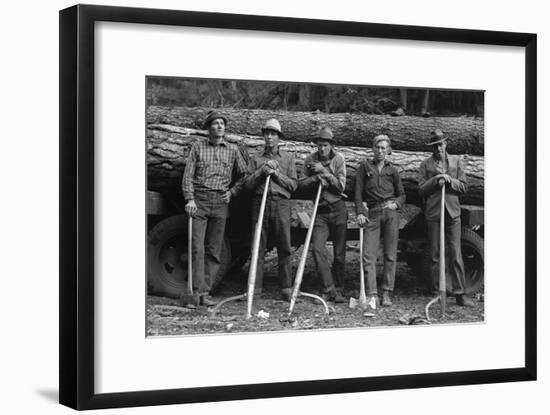 Self-Help Sawmill Workers-Dorothea Lange-Framed Art Print