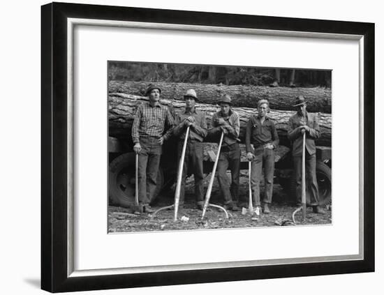 Self-Help Sawmill Workers-Dorothea Lange-Framed Art Print