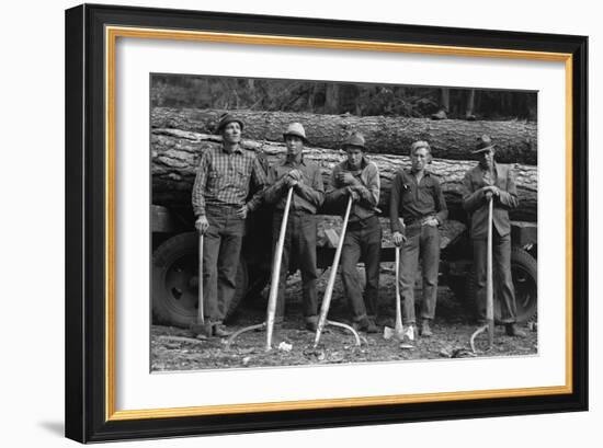 Self-Help Sawmill Workers-Dorothea Lange-Framed Art Print