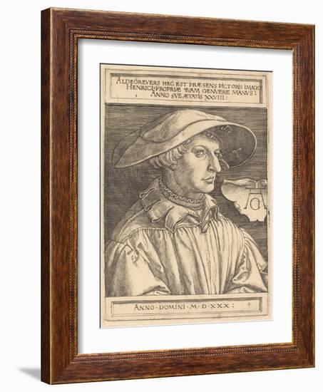 Self-Portrait, 1530-Heinrich Aldegrever-Framed Giclee Print