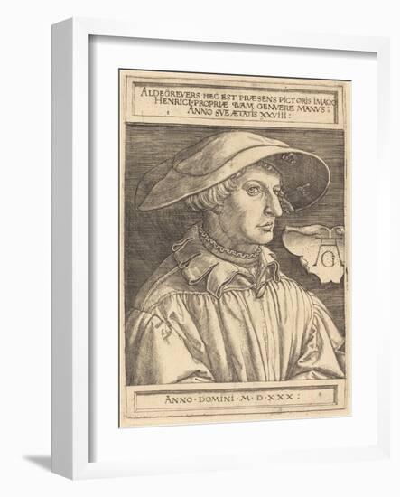 Self-Portrait, 1530-Heinrich Aldegrever-Framed Giclee Print