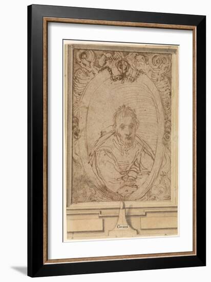 Self-Portrait, 1580S-Annibale Carracci-Framed Giclee Print