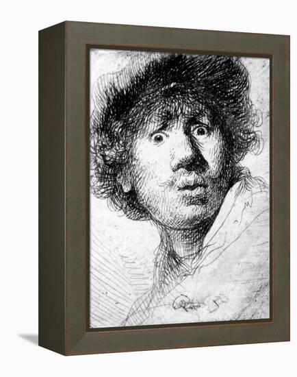 Self Portrait, 1630 (Etching)-Rembrandt van Rijn-Framed Premier Image Canvas